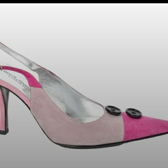 DOLCE & GABBANA Barbie Pink Suede Slingback Pumps 39.5 9 $600 - Picture 1 of 9